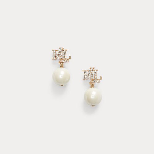 Pave Logo Faux-Pearl Drop Earrings - Lauren - Modalova