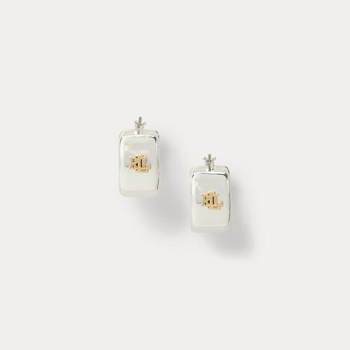 Two-Tone Logo Hoop Earrings - Lauren - Modalova