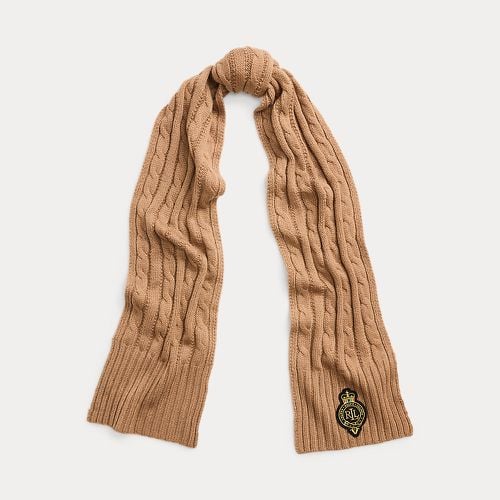 Crest-Patch Cable-Knit Scarf - Lauren - Modalova