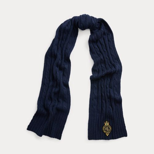 Crest-Patch Cable-Knit Scarf - Lauren - Modalova