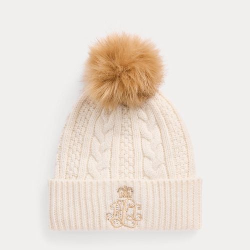 Pom-Pom Cable-Knit Beanie - Lauren - Modalova