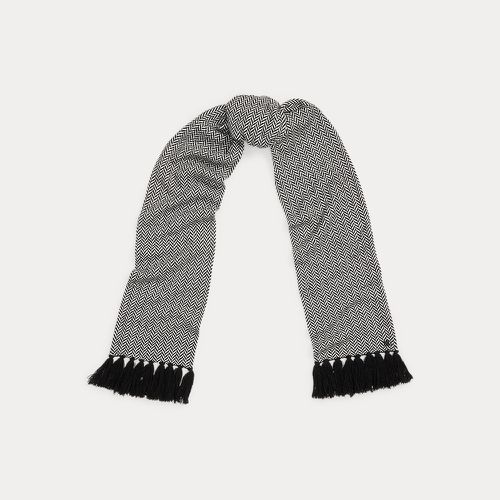 Fringe-Trim Wool-Blend Herringbone Scarf - Lauren - Modalova