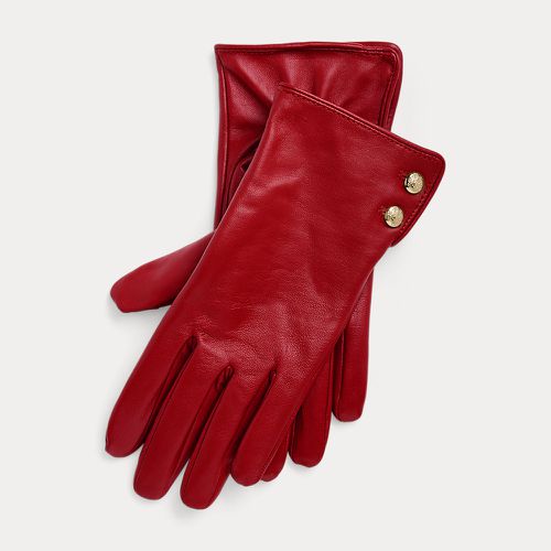 Button-Trim Sheepskin Tech Gloves - Lauren - Modalova