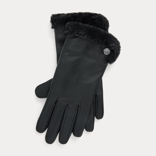 Faux-Fur-Lined Sheepskin Tech Gloves - Lauren - Modalova