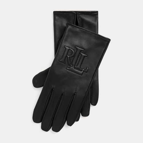 Logo-Embossed Sheepskin Tech Gloves - Lauren - Modalova