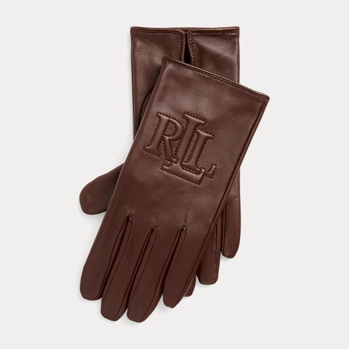 Logo-Embossed Sheepskin Tech Gloves - Lauren - Modalova