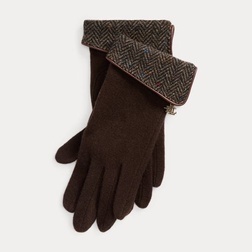 Herringbone-Trim Wool-Blend Gloves - Lauren - Modalova