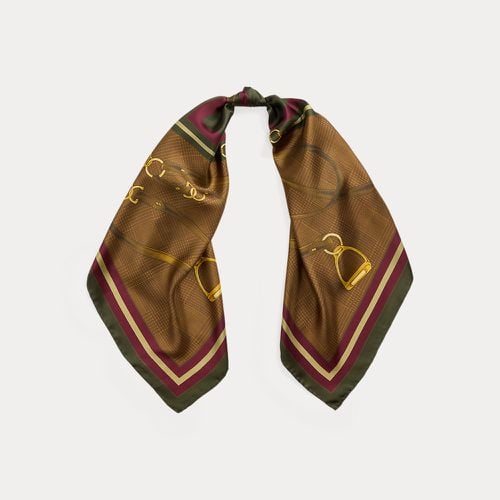 Belting-Print Glen Plaid Silk Scarf - Lauren - Modalova