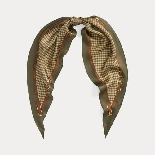 Plaid Logo Silk Twill Diamond Scarf - Lauren - Modalova