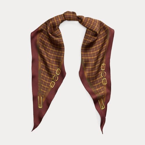 Plaid Logo Silk Twill Diamond Scarf - Lauren - Modalova