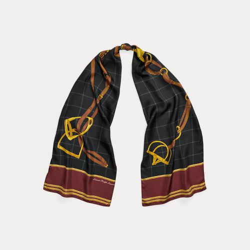 Belting-Print Windowpane Silk Scarf - Lauren - Modalova