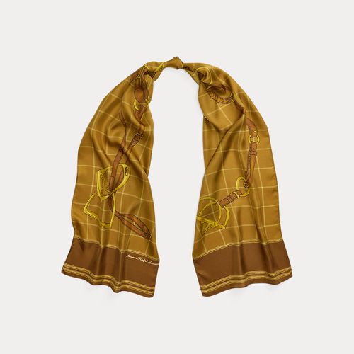 Belting-Print Windowpane Silk Scarf - Lauren - Modalova