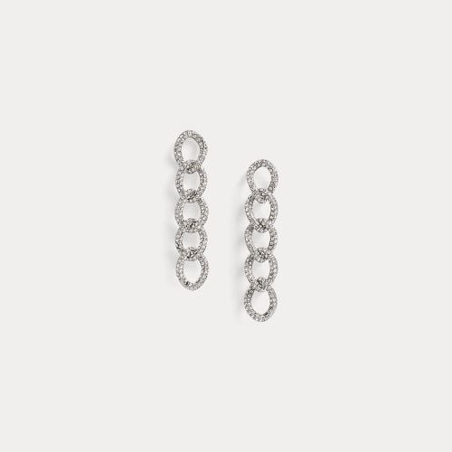 Silver-Tone Pavé Linear Earrings - Lauren - Modalova