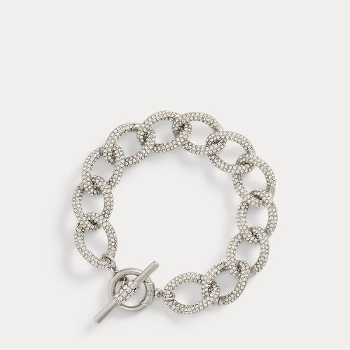 Silver-Tone Pavé Link Flex Bracelet - Lauren - Modalova