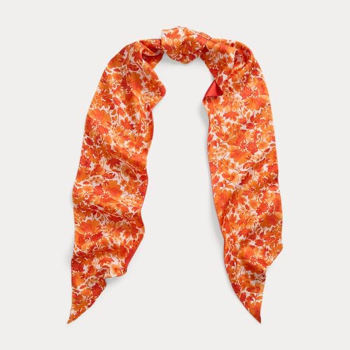 Floral Logo Reversible Silk Twill Scarf - Lauren - Modalova