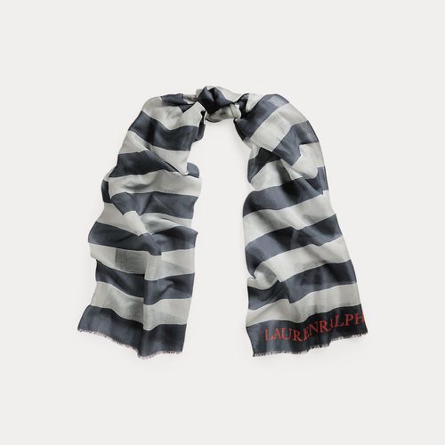 Logo Striped Wrap Scarf - Lauren - Modalova