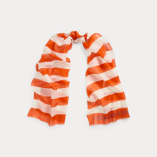 Logo Striped Wrap Scarf - Lauren - Modalova