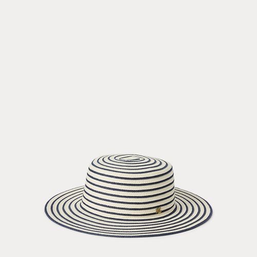 Striped Straw Boater Hat - Lauren - Modalova