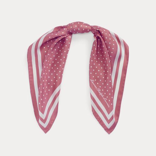 Polka-Dot Silk Twill Square Scarf - Lauren - Modalova