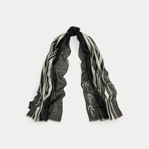 Logo Striped Wrap Scarf - Lauren - Modalova