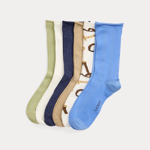 Print & Knit Roll-Top Sock 6-Pack - Lauren - Modalova