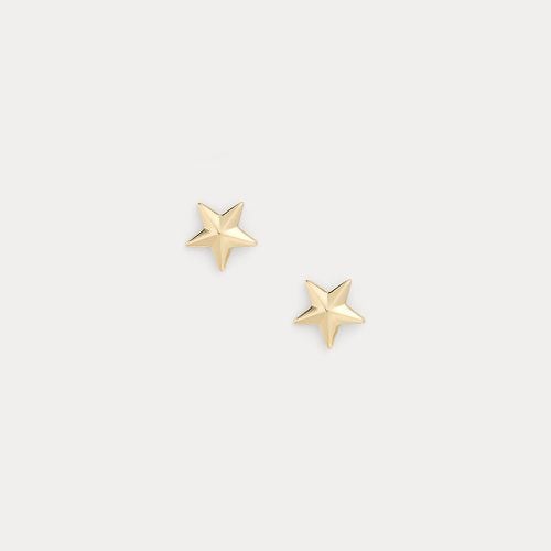 Gold-Plated-Brass Star Studs - Lauren - Modalova