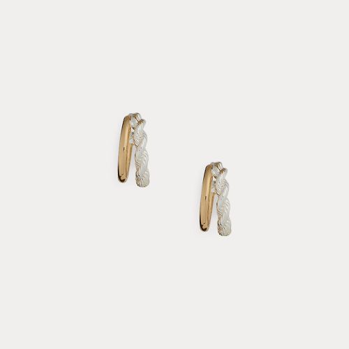 Two-Tone Plated Split Hoop Earrings - Lauren - Modalova