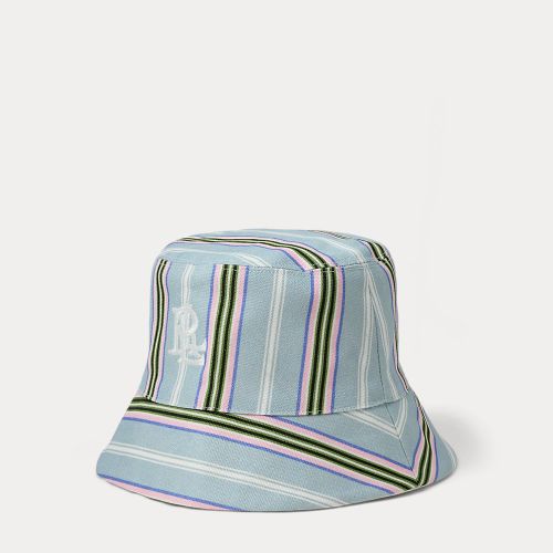 Logo Striped Cotton Bucket Hat - Lauren - Modalova