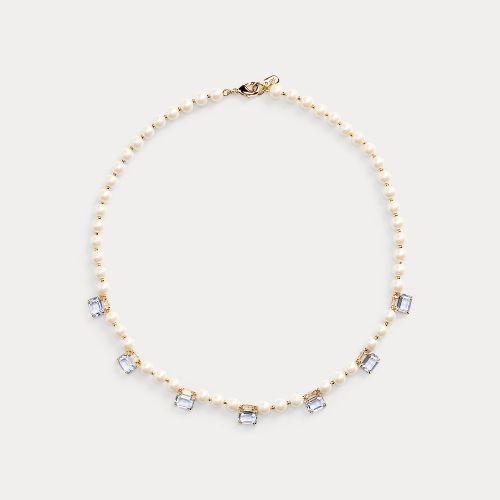 Gold-Plated Faux-Pearl & Stone Necklace - Lauren - Modalova
