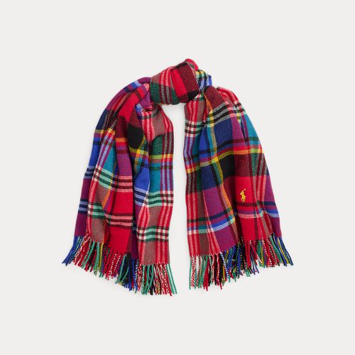 Plaid Fringe-Trim Wool Scarf - Polo Ralph Lauren - Modalova