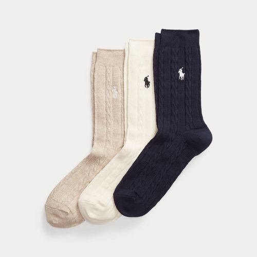 Cable-Knit Crew Sock 3-Pack - Polo Ralph Lauren - Modalova