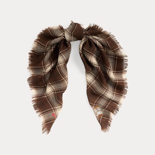 Polo Bear Plaid Wool Square Scarf - Polo Ralph Lauren - Modalova