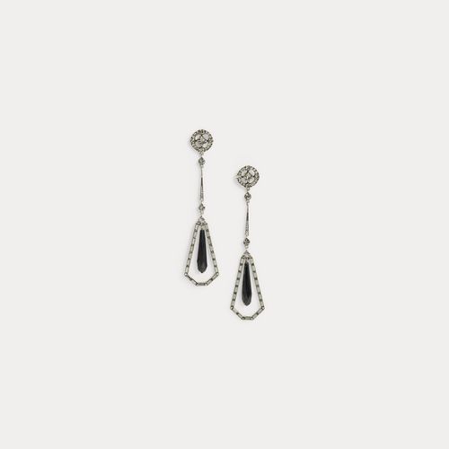 Art Deco Crystal Drop Earrings - Collection - Modalova