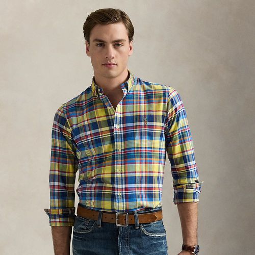 Slim Fit Plaid Oxford Shirt - Polo Ralph Lauren - Modalova