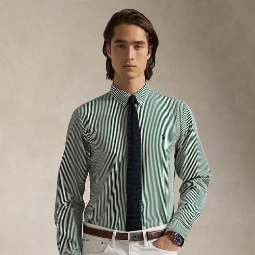 Slim Fit Striped Stretch Poplin Shirt - Polo Ralph Lauren - Modalova