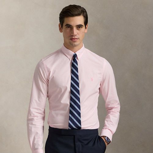 Slim Fit Gingham Stretch Poplin Shirt - Polo Ralph Lauren - Modalova