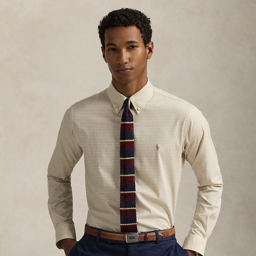 Slim Fit Gingham Stretch Poplin Shirt - Polo Ralph Lauren - Modalova