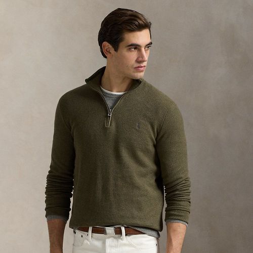 Mesh-Knit Cotton Quarter-Zip Jumper - Polo Ralph Lauren - Modalova