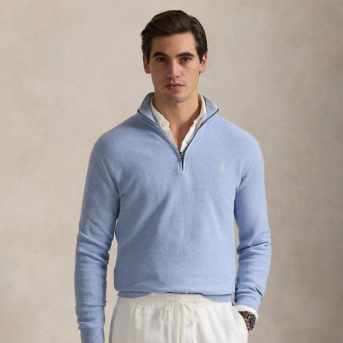 Mesh-Knit Cotton Quarter-Zip Jumper - Polo Ralph Lauren - Modalova