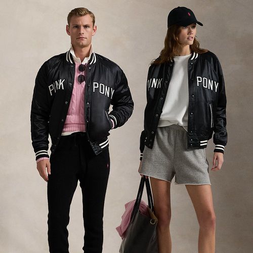 Pink Pony Satin Baseball Jacket - Polo Ralph Lauren - Modalova