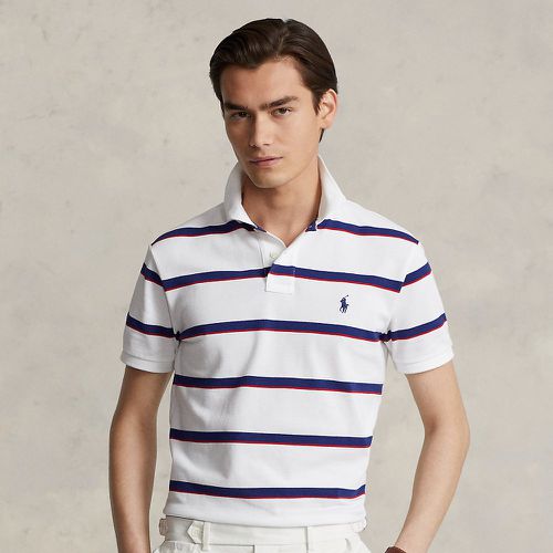 Custom Slim Fit Striped Mesh Polo Shirt - Polo Ralph Lauren - Modalova