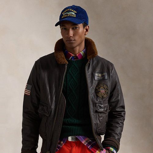 Shearling-Collar Leather Bomber Jacket - Polo Ralph Lauren - Modalova