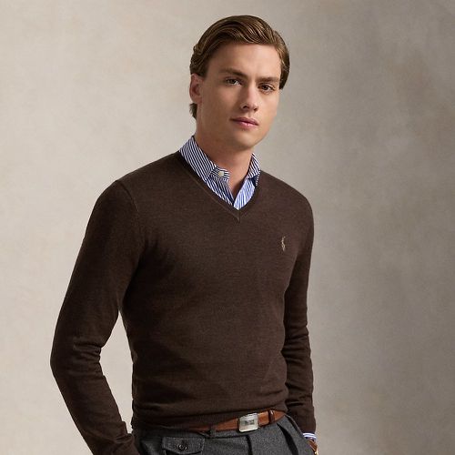 Slim Fit Washable Wool V-Neck Jumper - Polo Ralph Lauren - Modalova