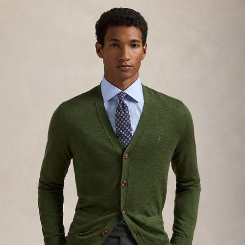 Slim Fit Washable Wool V-Neck Cardigan - Polo Ralph Lauren - Modalova