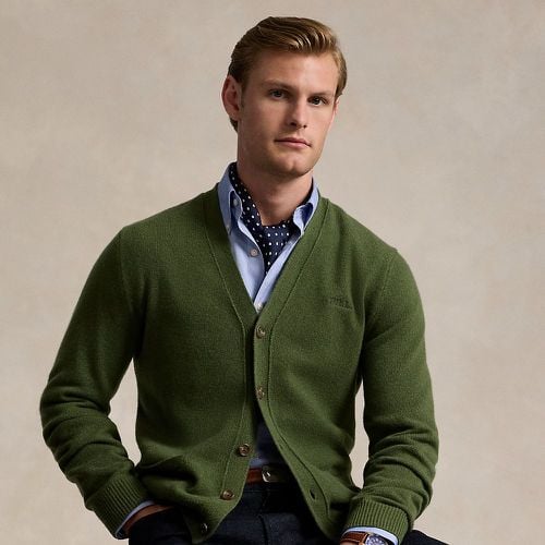 Logo Wool V-Neck Cardigan - Polo Ralph Lauren - Modalova