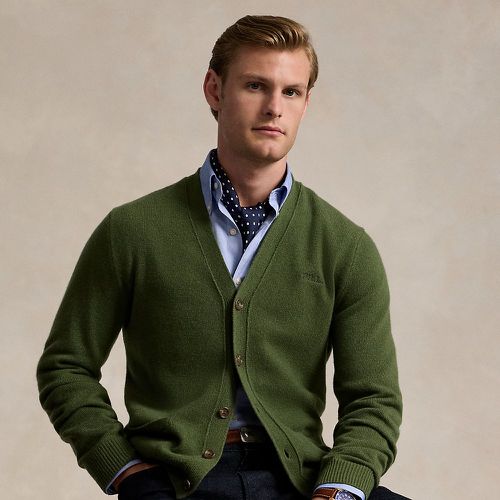 Logo Wool V-Neck Cardigan - Polo Ralph Lauren - Modalova