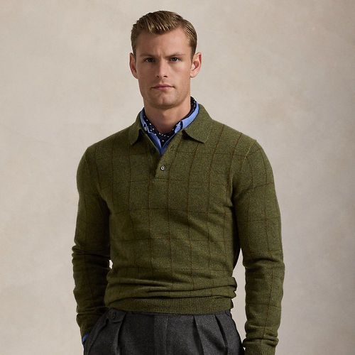 Plaid Wool-Cashmere Polo-Collar Sweater - Polo Ralph Lauren - Modalova