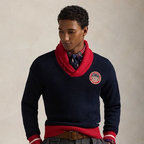 Colour-Blocked Cotton Shawl Jumper - Polo Ralph Lauren - Modalova