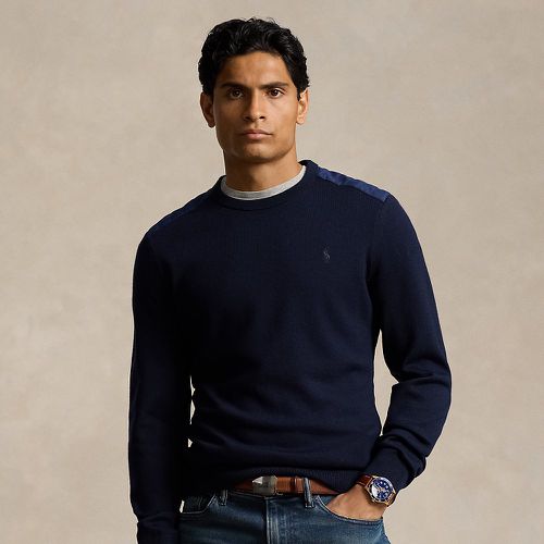 Contrast-Panel Wool Crewneck Jumper - Polo Ralph Lauren - Modalova