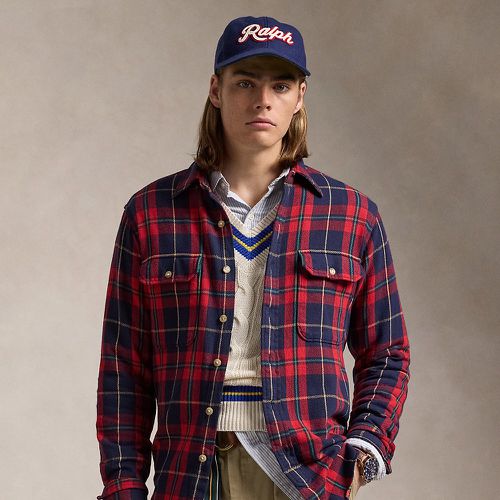 Classic Fit Suede-Patch Plaid Workshirt - Polo Ralph Lauren - Modalova